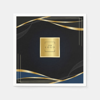 Serviette En Papier Add logo  Gold and Black corporate event 