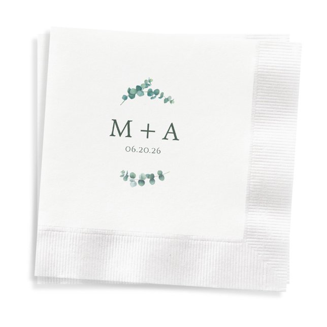 Serviette En Papier Adélaïde Mariage Monogramme (Créateur téléchargé)