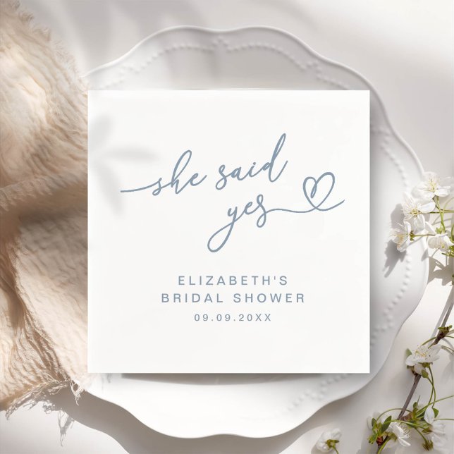 Serviette En Papier ADELLA Moderne Minimale Elle A Dit Oui Fête des ma (Créateur téléchargé)