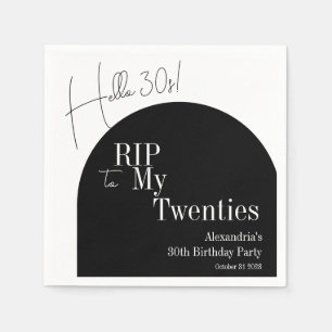 Serviette En Papier Adieu 20 ans Bonjour 30 ans Fête d'anniversaire 30