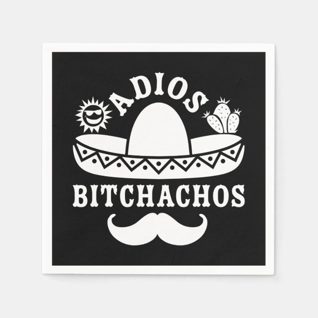 Serviette En Papier Adios Bitchachos Cinco De Mayo (Devant)