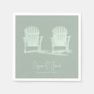 Serviette En Papier Adirondack Chaises De Plage Mariage Vert Sage