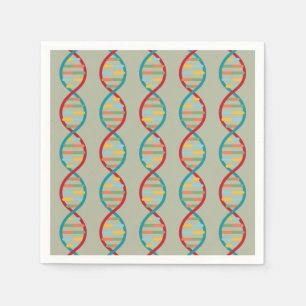 Serviette En Papier ADN milieu du siècle Moderne Biologie STEM Gri