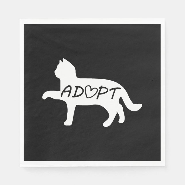 Serviette En Papier Adopt Cat    (Devant)