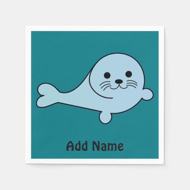 Serviette En Papier Adorable Baby Seal (Devant)