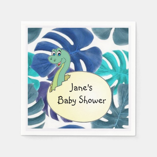 Serviette En Papier Adorable Baby shower Dinosaur (Devant)