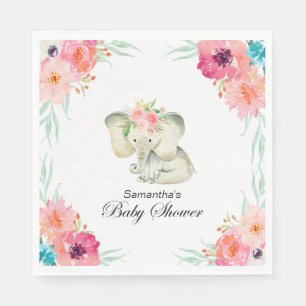 Serviette En Papier Adorable bébé éléphant Baby shower fille