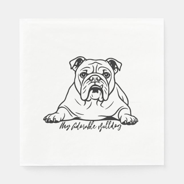 Serviette En Papier Adorable Bulldog (Devant)