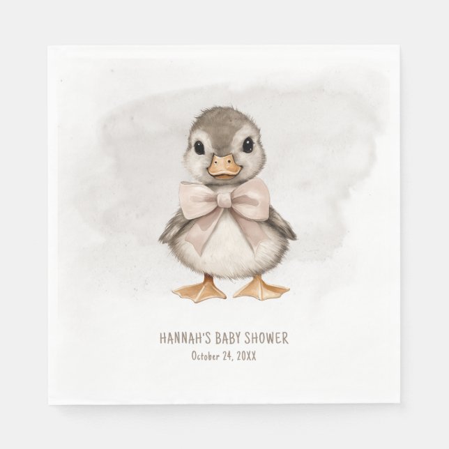 Serviette En Papier Adorable Duckling Waddle It Be Baby Shower (Devant)