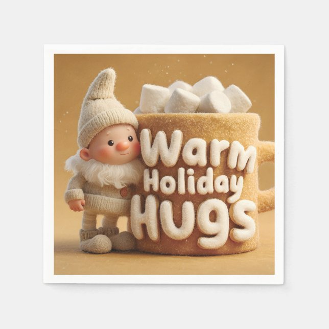 Serviette En Papier Adorable Felt Gnome with Marshmallow Mug  (Devant)