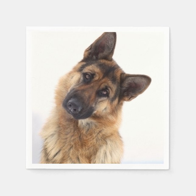 Serviette En Papier Adorable funny german shepherd portrait (Devant)