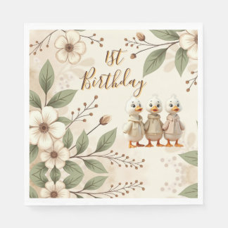 Serviette En Papier Adorable Joyeux Premier anniversaire