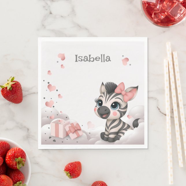 Serviette En Papier Adorable little cartoon zebra  (En situation)