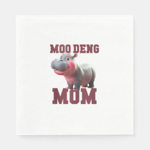 Serviette En Papier Adorable MOO DENG MOM Baby Hippo Mama Dabbing Prin