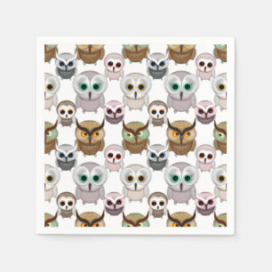 Serviette En Papier Adorable Motif de Chouettes illustrées