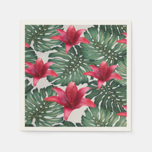 Serviette En Papier Adorable Palm Tropical Hawaiian Hibiskus