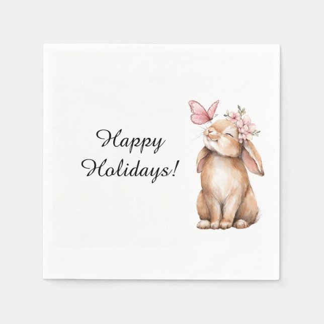 Serviette En Papier Adorable Pâques un lapin mignon  (Devant)