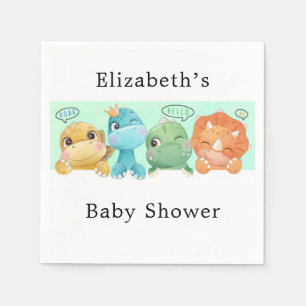 Serviette En Papier Adorable Petit Baby shower Dinosaure