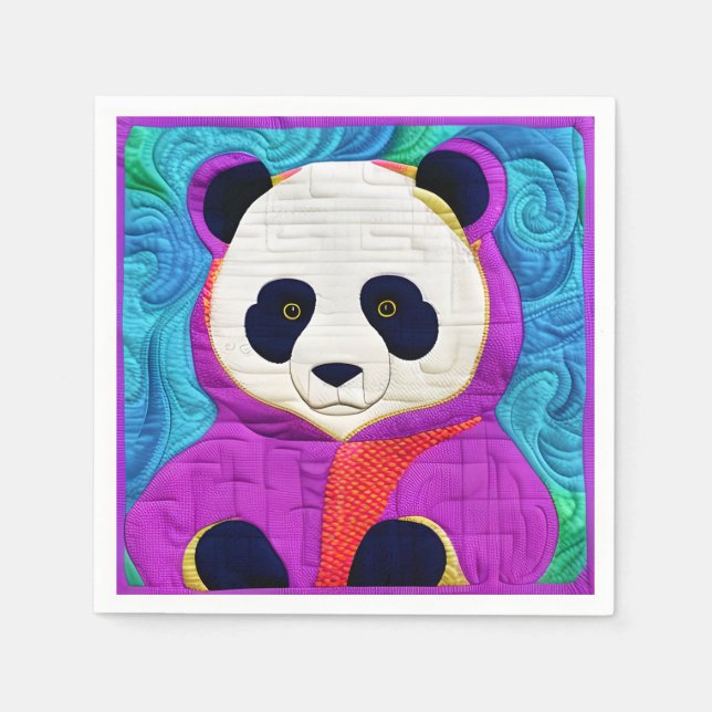 Serviette En Papier Adorable Petit Panda - Conception Plat (Devant)