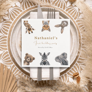 Serviette En Papier Adorable Safari Forêt Animaux Anniversaire