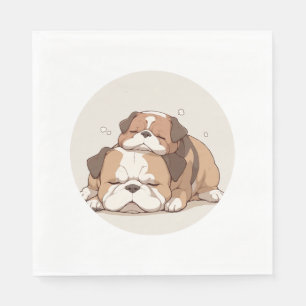 Serviette En Papier Adorable T-shirt classique de Bulldog anglais (2)