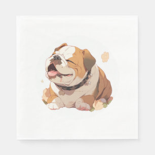 Serviette En Papier Adorable T-shirt classique de Bulldog anglais (4)