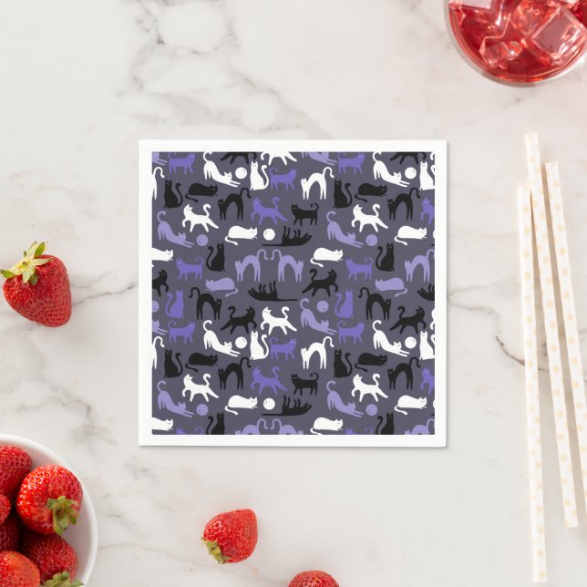 Serviette En Papier Adorable Yoga mignon Pots de chat (En situation)