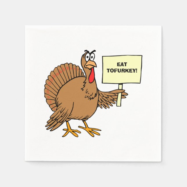 Serviette En Papier Adulte Thanksgiving Humour Tofurkey Joke (Devant)