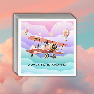 Serviette En Papier Adventure Atattend le Baby shower de l'aviation