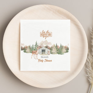 Serviette En Papier Adventure Attend Burnt Orange Mountain Baby shower