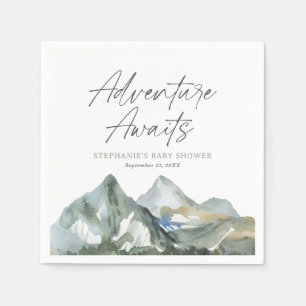 Serviette En Papier Adventure Await Mountain Boy Baby shower