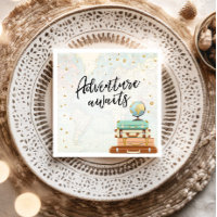 Adventure Await Travel Gold Confetti Baby shower