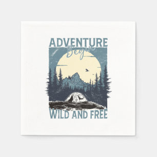 Serviette En Papier Adventure Begin - Wild and Free