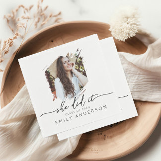 Serviette En Papier Aesthetic Grad Party Photo Graduation