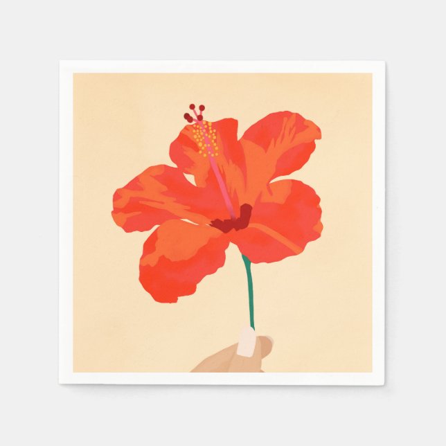 Serviette En Papier Affection Hibiscus (Devant)