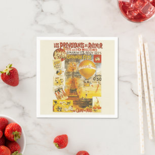 Serviette En Papier Affiche Antique de la Grande Fête Foire de Paris