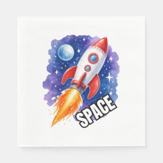 Serviette En Papier Affiche d'aventure spatiale | L'aventure vous atte