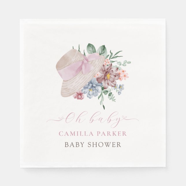 Serviette En Papier Affiche de bienvenue Baby shower Casquette Spring  (Devant)