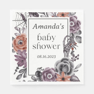 Serviette En Papier Affiche de bienvenue Baby shower d'Halloween Flora
