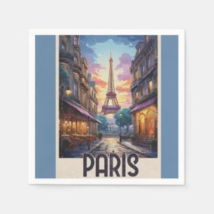 Serviette En Papier Affiche de voyage à Paris