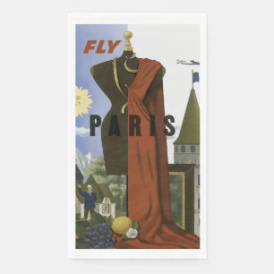 Serviette En Papier Affiche de voyage de mode surréaliste Vintage Fly 