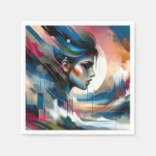 Serviette En Papier Affiche décorative murale représentant un visage d