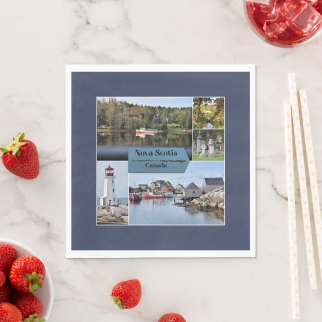 Serviette En Papier Affiche touristique de Nouvelle-Écosse, (En situation)