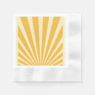 Serviette En Papier affiches vintages de sunburst bleu