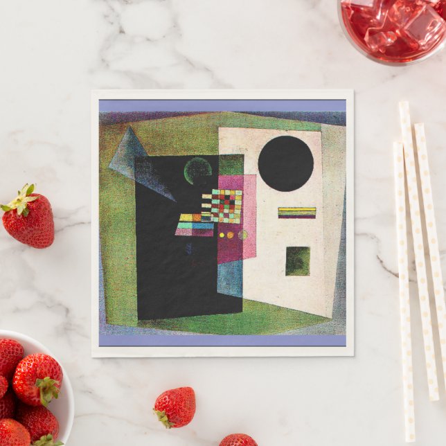 Serviette En Papier Affirmant, peinture abstraite de Kandinsky, (En situation)