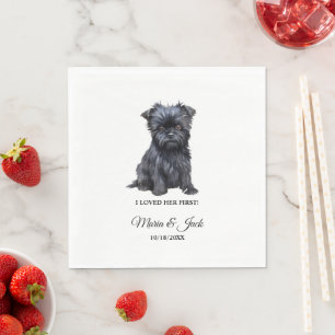 Serviette En Papier Affon Pinscher Chien J'Aimais Son Premier Mariage