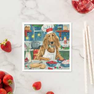 Serviette En Papier Afghan Hound Holiday Baking : Noël festif