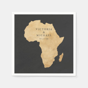 Serviette En Papier Africain Safari Boho Floral Monogramme