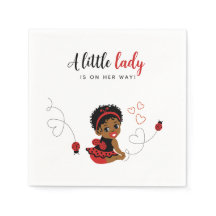 African-American Red Black Ladybug Baby Shower 