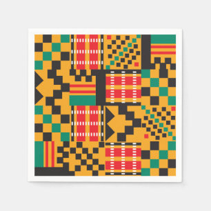 Serviette En Papier African Kente Design Cocktail Party Napkins